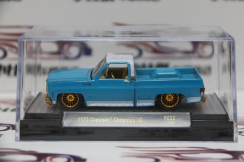 M2 MACHINES Blue Chase D 1/64 1973 Chevrolet Cheyenne 10 Discast - Picture 1 of 2