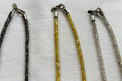3 Milor Italy 925 Metallic 20" Gold Silver Black Trio Necklace Set Jewelry Gift - Picture 6 of 8