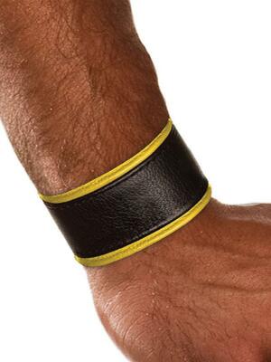 Colt Studio Lederarmband Leder Armband Schwarz/Gelb Herren Leather