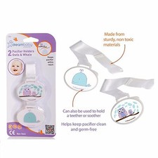 2x Dream Baby Pacifier Dummy Holder Teething Clips Chain Strap Girl Boy Clips