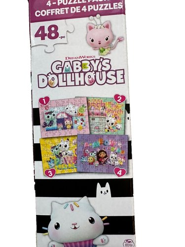 GABBY'S DOLLHOUSE By Dreamworks 4-Puzzle Pack 48 Pc Puzzles NEW - Picture 2 of 4