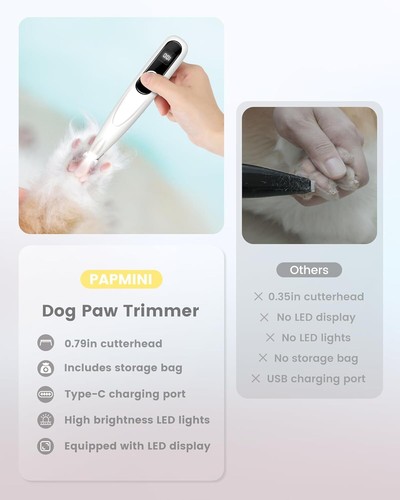 Professional Pet Dog Electric Hair Trimmer Mini Paw Pads Clippers Shaver Clipper - Picture 8 of 9