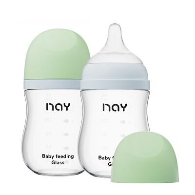 Natural Glass Baby Bottle Wide Neck Anti-Colic Baby Bottle Clear 5.4ozPack of...