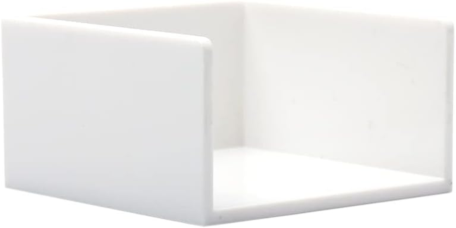 Minimalist White Sticky Note Holder Dispenser - Clear Acrylic Memo Pad Stand for