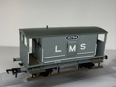 Bachmann 38-552A #357914 - Midland 20T Brake Van - LMS Grey (with duckets) - NEU