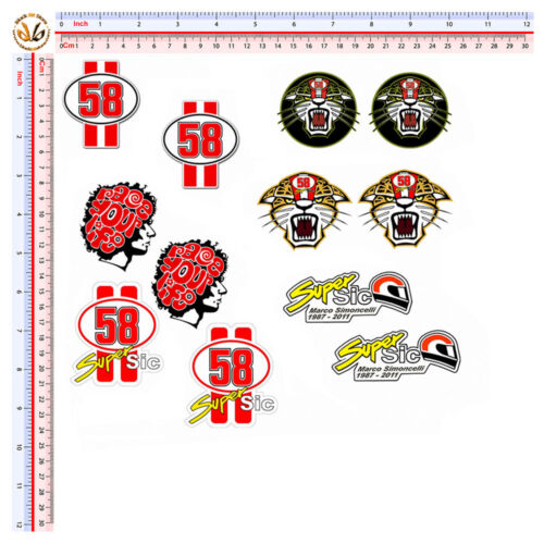 Simoncelli Frame Sticker Car Motorcycle Helmet Tuning Print PVC 12pcs - Picture 1 of 2