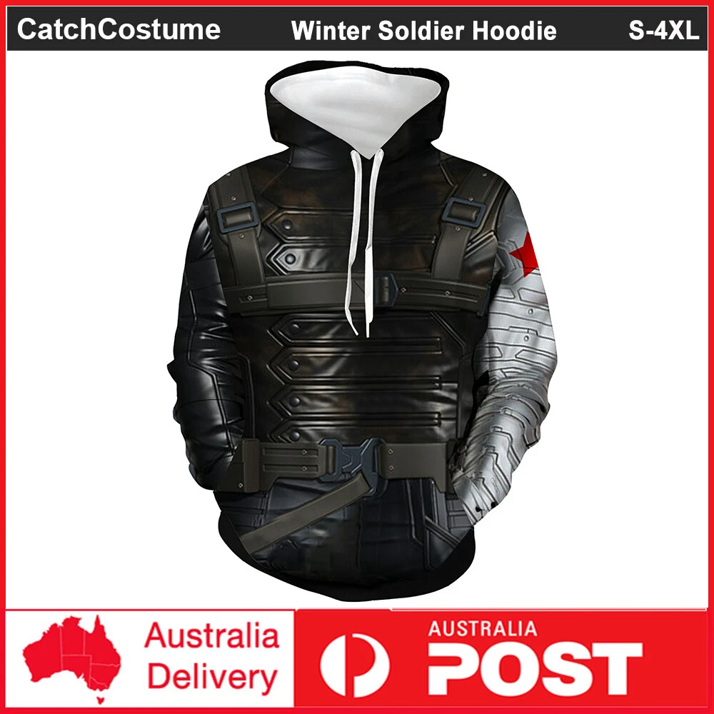 Winter Soldier Bucky Hoodie Sweatshirt Pullover Avenger Cosplay Jacket Coat