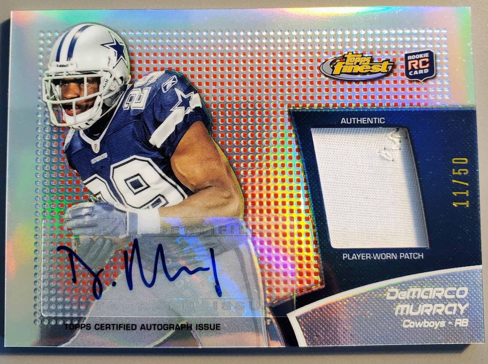 DeMarco Murray Finest Rookie Autograph Patch #RAPDM Refractor