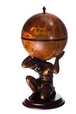 Riesiger Barwagen JG42016R-GR Figur ATLAS Braun Globusbar Hausbar 100cm