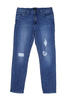 Just Black Womens Medium Wash 5 Pocket Distressed Stretch Denim Blue Jeans 30