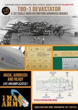 1 Man Army 1/32 TBD-1 Devastator Basic and Stencil Masks for Trumpeter kits