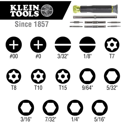 Klein Tools 32314 Electronic Screwdriver, 14-in-1 with 8 Precision Tips - Picture 3 of 10