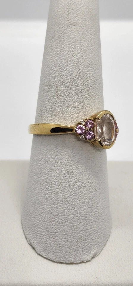 Anillo de cuarzo y topacio de plata de ley 925 talla 7,5 Foto 2 de 4