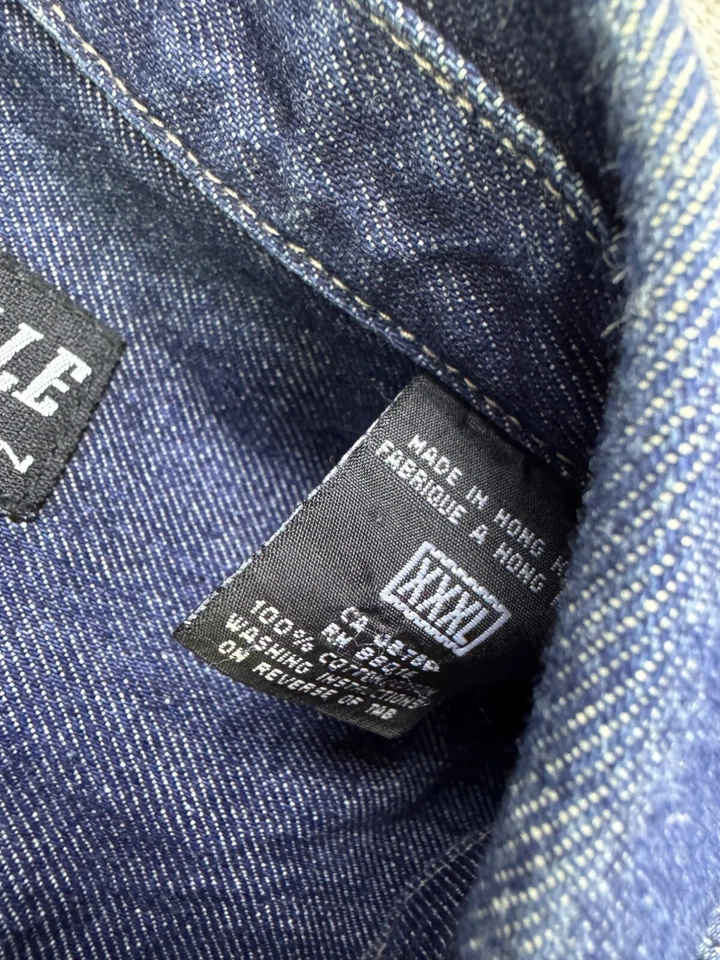 Jaqueta jeans masculina vintage Pelle Pelle 3XL Marc Buchanan anos 90 hip hop Y2K casaco caminhoneiro - Imagem 4 de 4