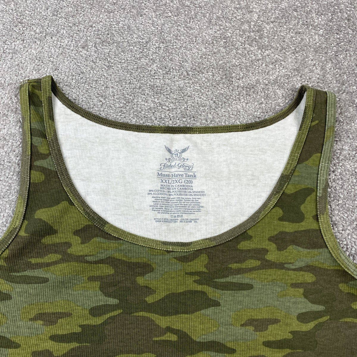 トップス 00s faded glory camo thermal l/s tee xl Faded Glory Camouflage Casual Button-Down Shirts for Men for
