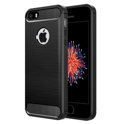 Für Apple iPhone 5 SE Handyhülle Carbon Schutz Handy Cover Hülle Tasche Case