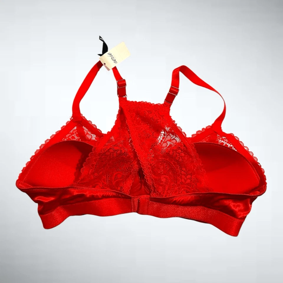 Sujetador de encaje 36D Aerie Real Power inalámbrico push up cachemir en rojo navideño Foto 2 de 4