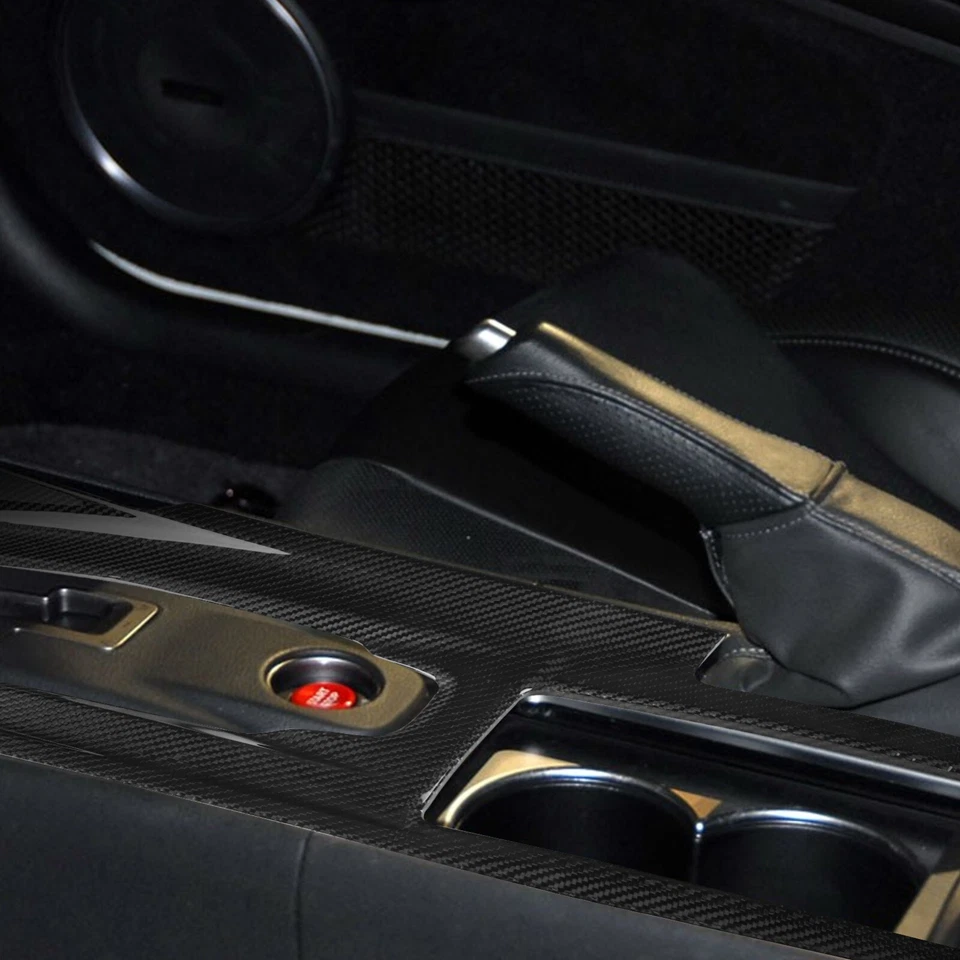 Cubierta de panel de cambio de marchas de consola de fibra de carbono seca real para Nissan GT-R R35 2008-16 Foto 3 de 4