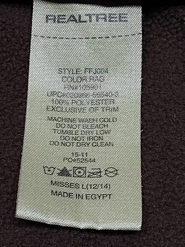 Team Realtree Misses Size L 12-14  Fleece Camo 1/2 Zip Pullover - Image 4 of 4