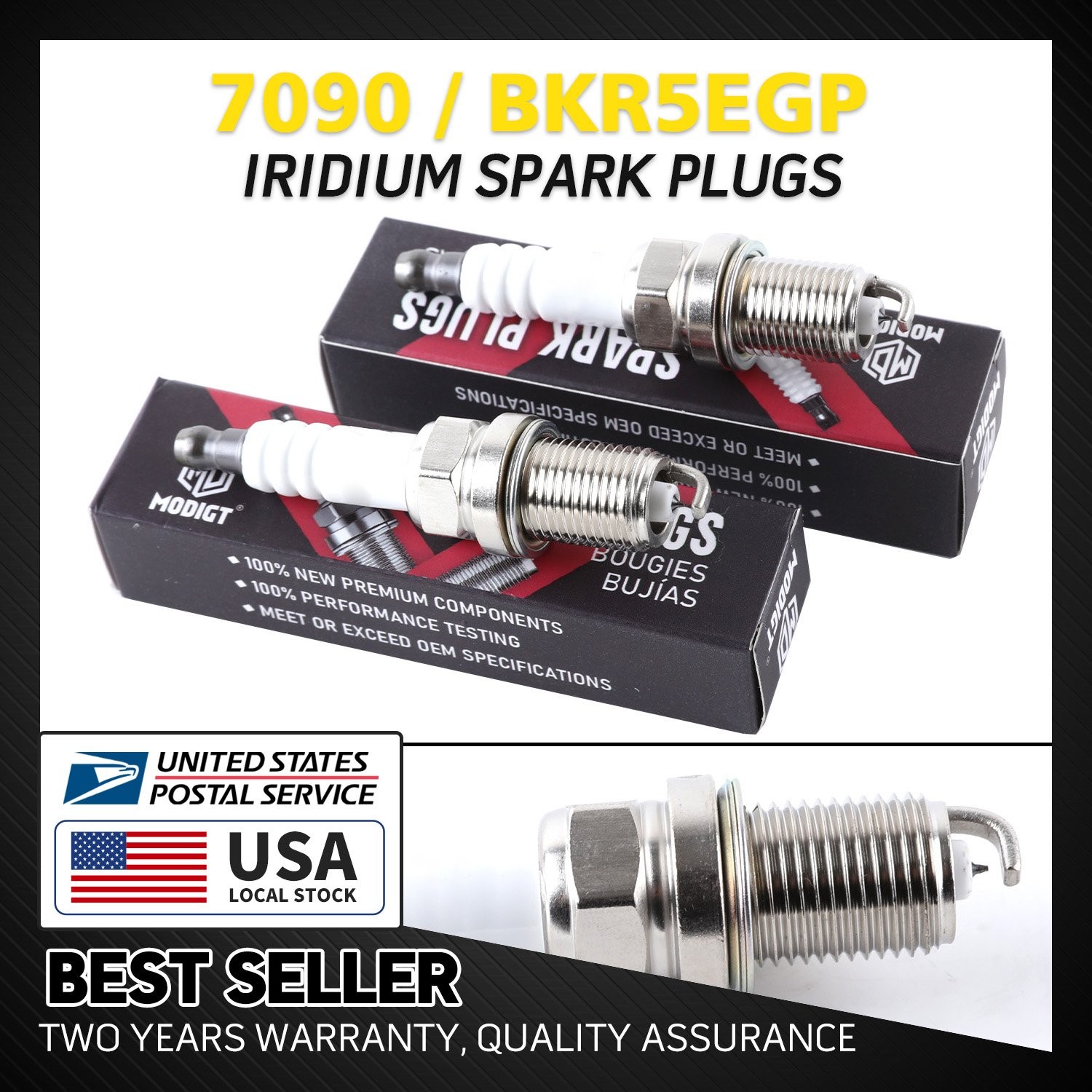 For NGK 7090 Premium Iridium Spark Plugs BKR5EGP - Set of 6Pcs - OEM Quality