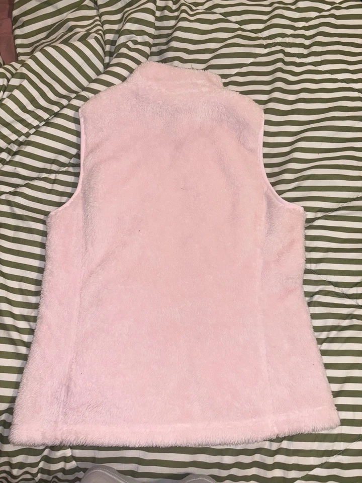 Women's Croft & Barrow Minky Super Soft Velboa Fleece Vest Pastel Pink S M L - Image 2 of 4
