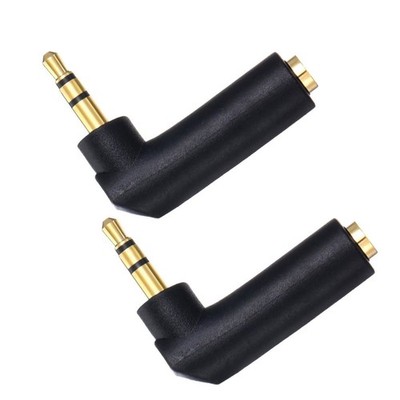 2 Pack 3.5mm Male to Female Right Angle Stereo Plug 90 Degree Audio Adapter