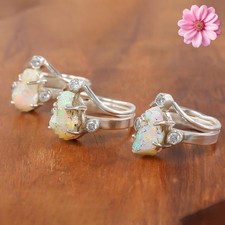 Ethiopian Welo Opal Gemstone Handmade 925 Sterling Silver Jewelry Ring All Size