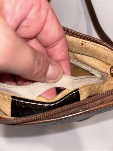 Italian Brown leather Barberini purse Crossbody suede Bag Vintage Handbag Rare, $35 - Photo 10