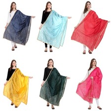 Way2Like Silk V-line Pattern Dupatta Traditional Hijab Stole Showl Wrap