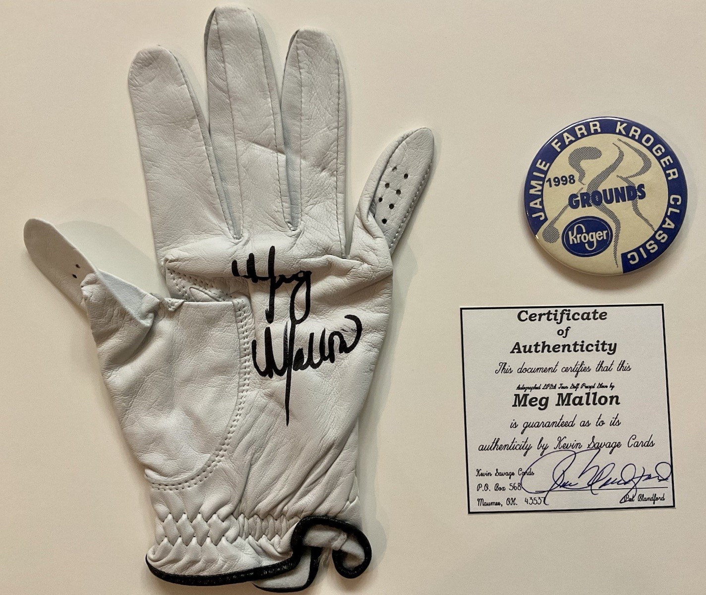 Meg Mallon Autographed Precept Tour Golf Glove With COA, LPGA Hall of Fame