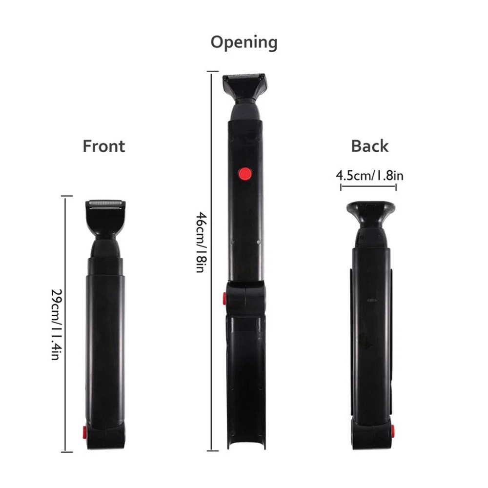 Electric Long Handle Safe Body Hair Removal Razor USB Rechargeable Back Shaver