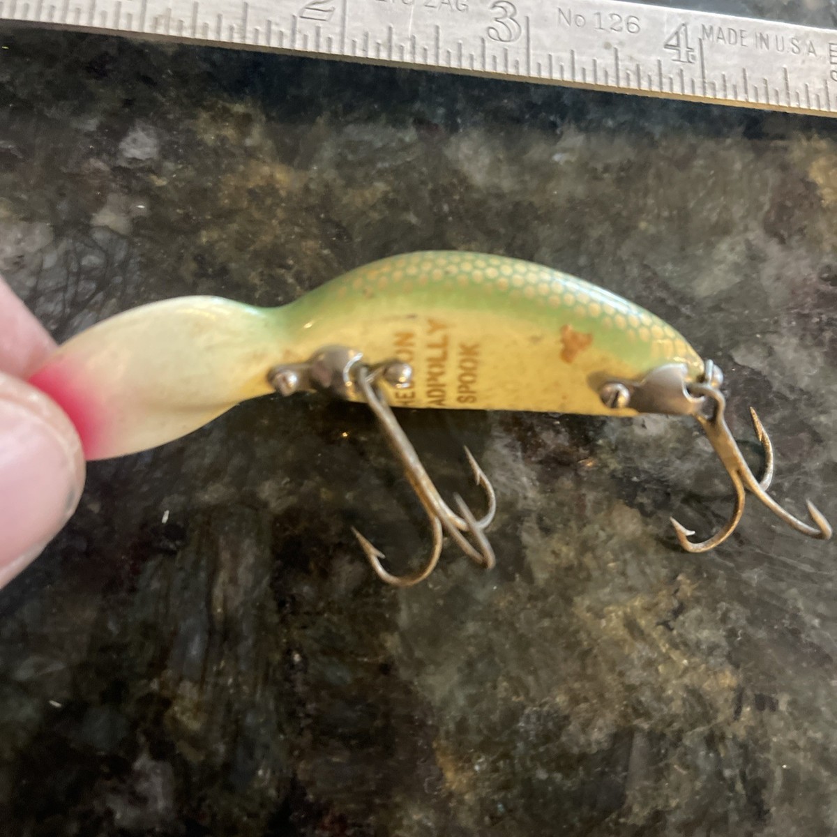 Vintage Heddon Tadpolly Spook 9000 LD Light Green Scale with Gold