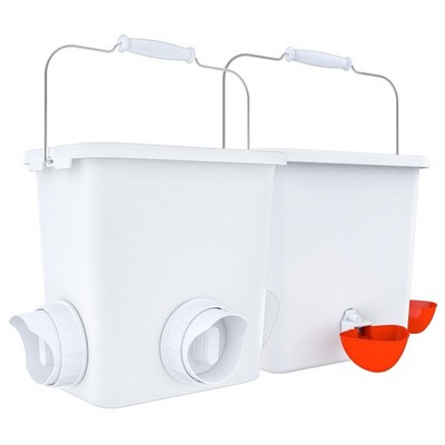 Large Automatic Chicken Feeder and Waterer Set Hanging Chicken Water Feeder P...