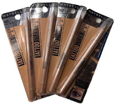 4 Maybelline Tattoo Studio Eye Liner Waterproof 36Hr Gel Pencil 980 Rose Quartz