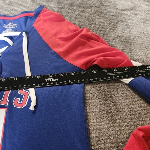 NY GIANTS NFL womans V-neck Lace Up Jersey, NWT, Size Med, Red Whote And Blue - Picture 8 of 9