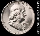1949-S Silver Franklin Half Dollar - Uncirculated  Lustrous  Key Date  #L6391