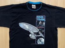 Star Trek Size XL Black/Blue Vintage T Shirt 90s 1991 Voyages Of The Enterprise
