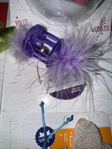 MIXED LOT OF 4 NEW CAT WHISKER CITY Fun CATNIP POUCH Activity Light Ball Teaser - Picture 5 of 6