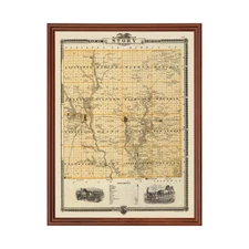 Old Map of Story County, IA 1875 - Vintage Iowa Art
