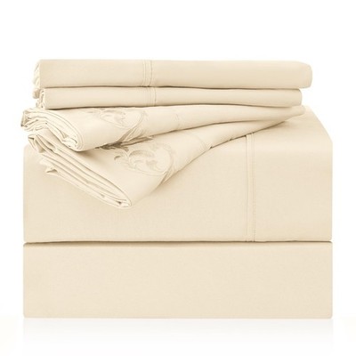 Full Size Sheet Set - 6 Piece Hotel Luxury Wrinkle-Free Microfiber Sheet, Oek...