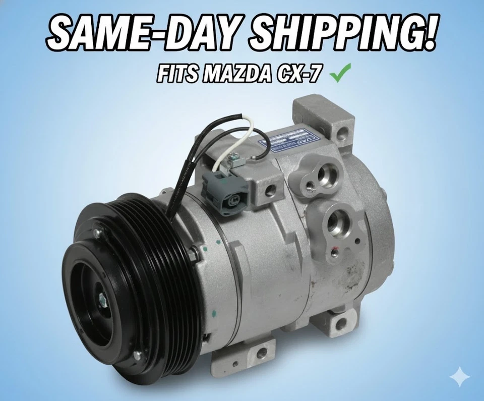 AC Compressor w/ Clutch For 2009-2012 Mazda CX-7 2.3L 2.5L CO29078C UAC - Image 2 of 3