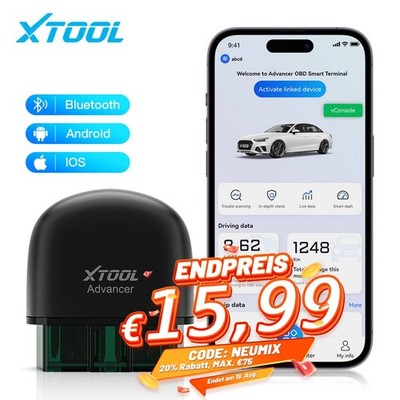 XTOOL AD20 OBD2 Diagnosegerät Drahtloses BT-Diagnosewerkzeug Codeleser