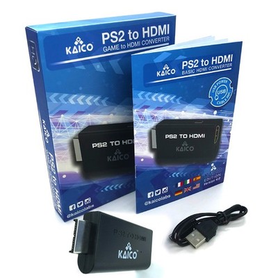 Kaico PS2 auf HDMI Adapter für PlayStation 2 (Phat & Slim) - Schwarz 