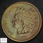 1867 Indian Head Copper Cent 1C