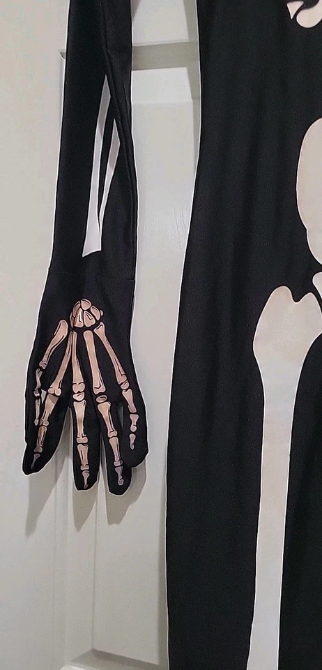 Disfraz de esqueleto adolescente Halloween cremallera completa  Foto 2 de 4