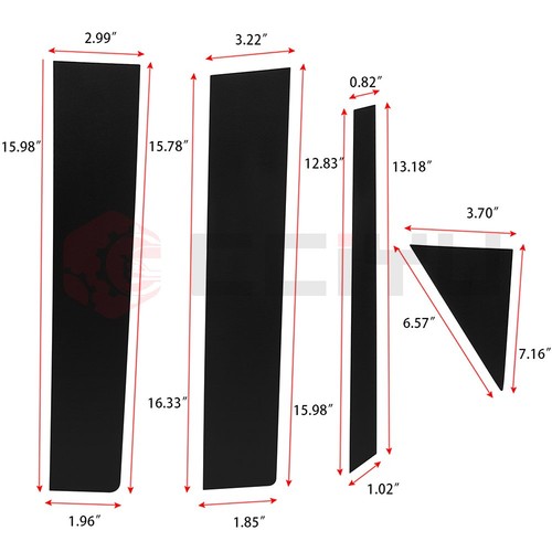 ?Black Pillar Posts For 2013-19 Nissan Sentra 8PCS Set Door Cover Trim Piano Kit - Picture 10 of 13