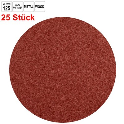 25x Klett Schleifscheiben Schleifblätter 125mm ungelocht Schleifpapier K36-K220