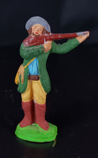 Santon  Argile "le chasseur " dans le goût M. Carbonel crèche de  Noël provençal