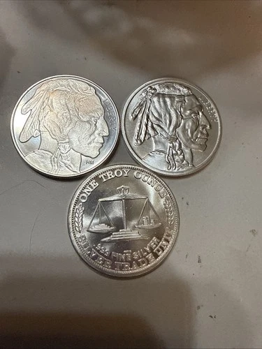 Lot of 3 -1 Oz .999 Fine Silver Rounds Bullion Silver Below Melt 🦅🔥🔥🔥🪙