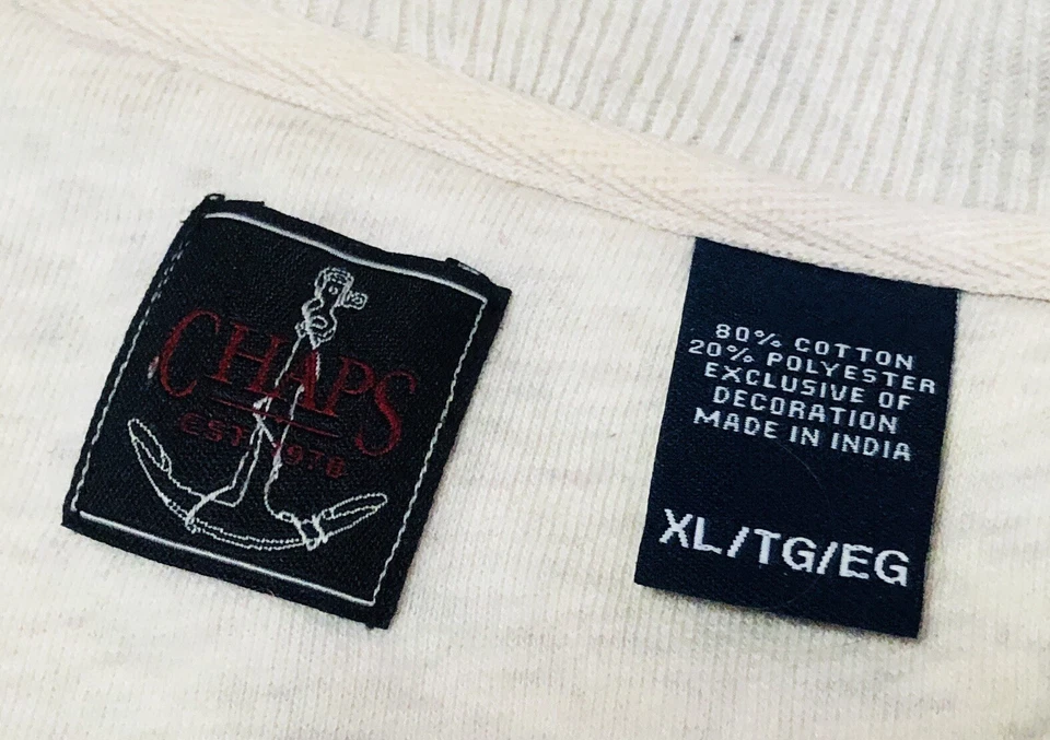 Vintage Chaps 1/4 Zip Pullover Fleece Sweater Ribbed Collar & Cuffs Mens XL  - Image 3 of 4